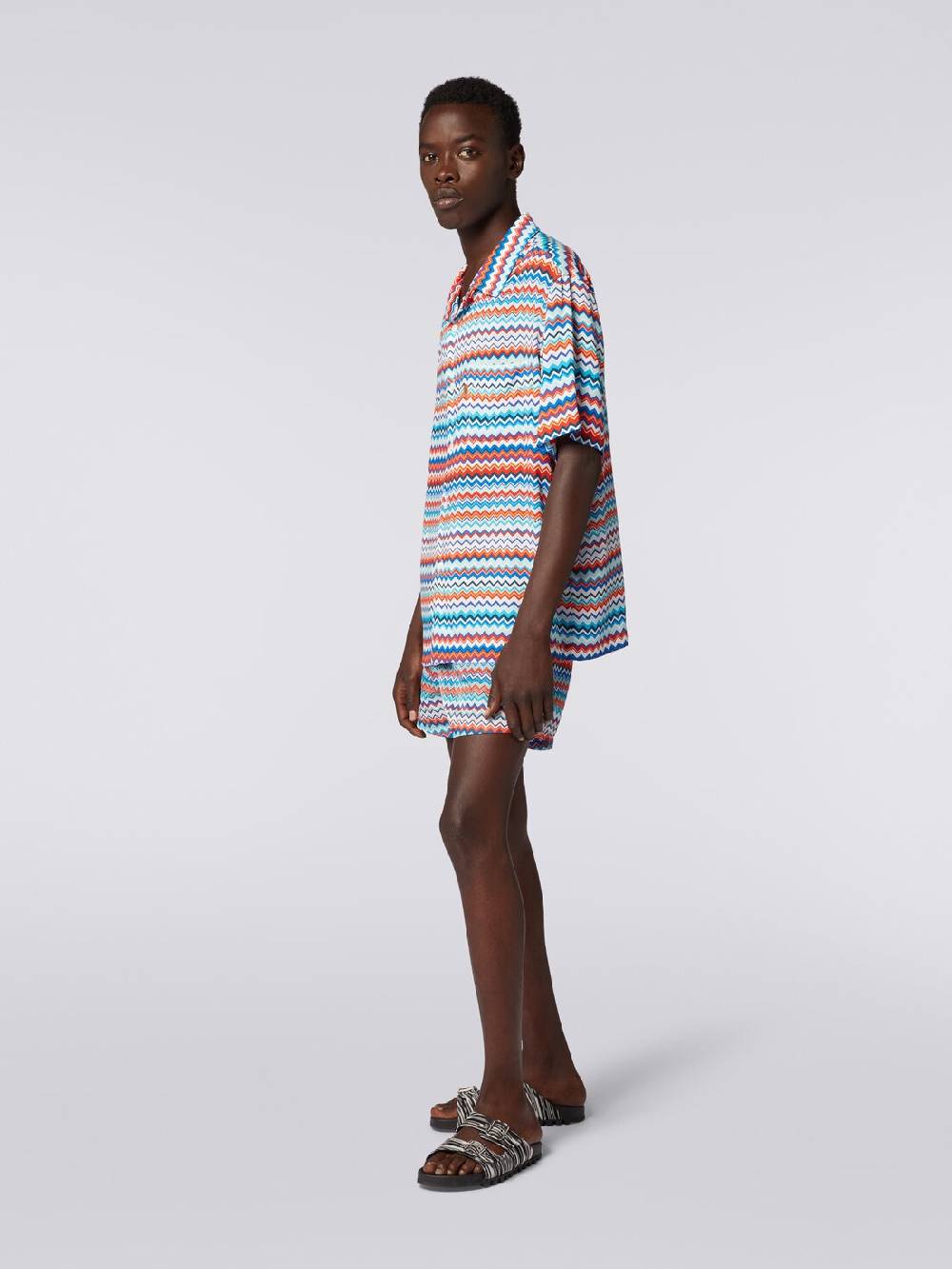 Missoni Camicia a maniche corte modello bowling in viscosa zig zag Qualità Garantita