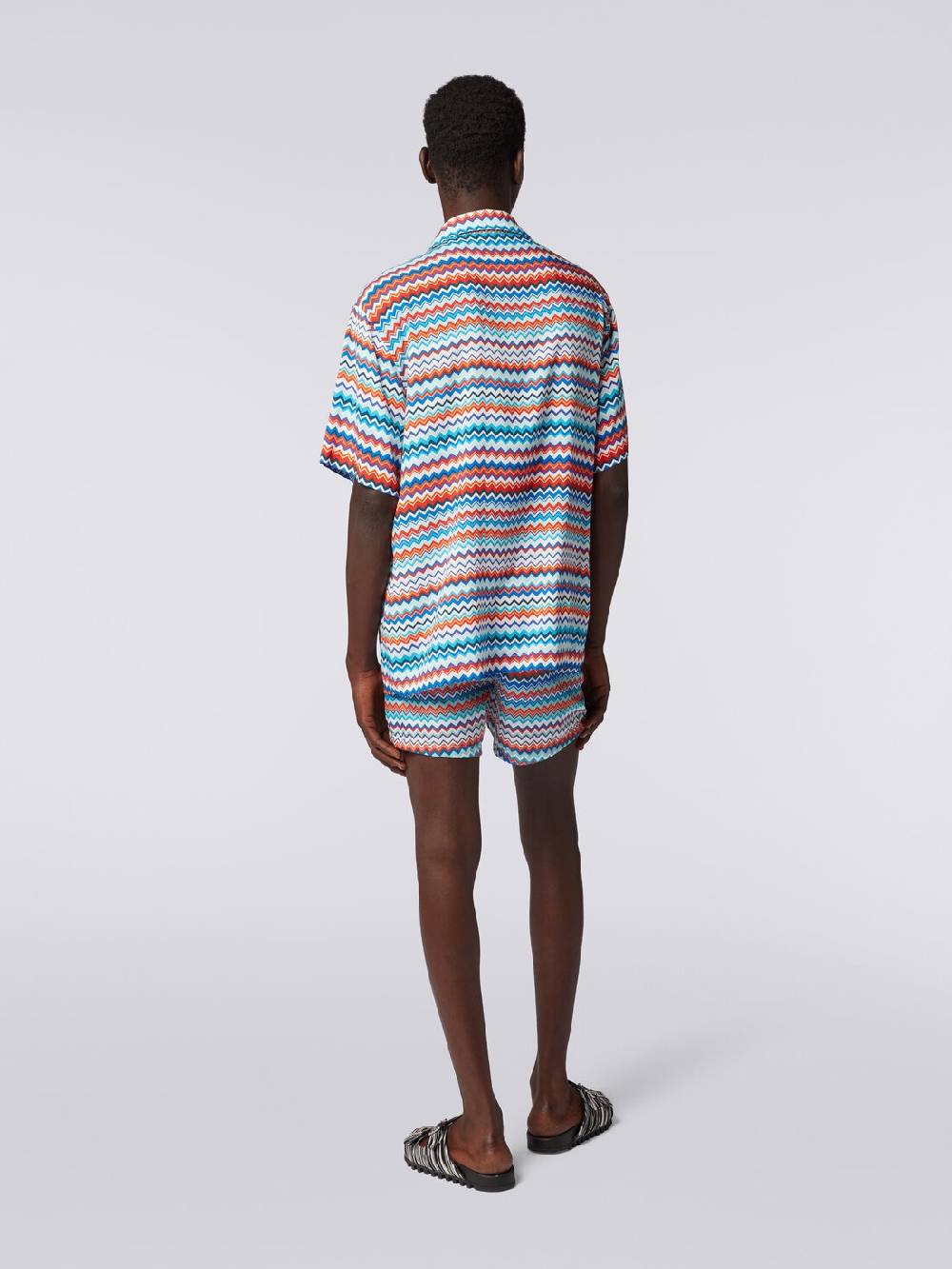 Missoni Camicia a maniche corte modello bowling in viscosa zig zag Qualità Garantita