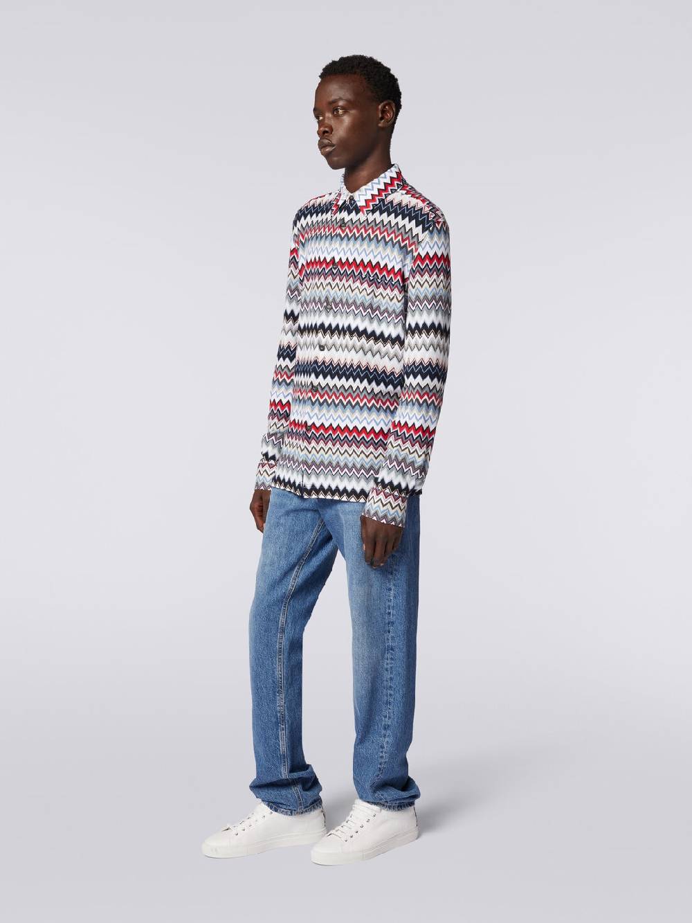 Missoni Camicia a maniche lunghe in cotone zig zag Promozione Limitata