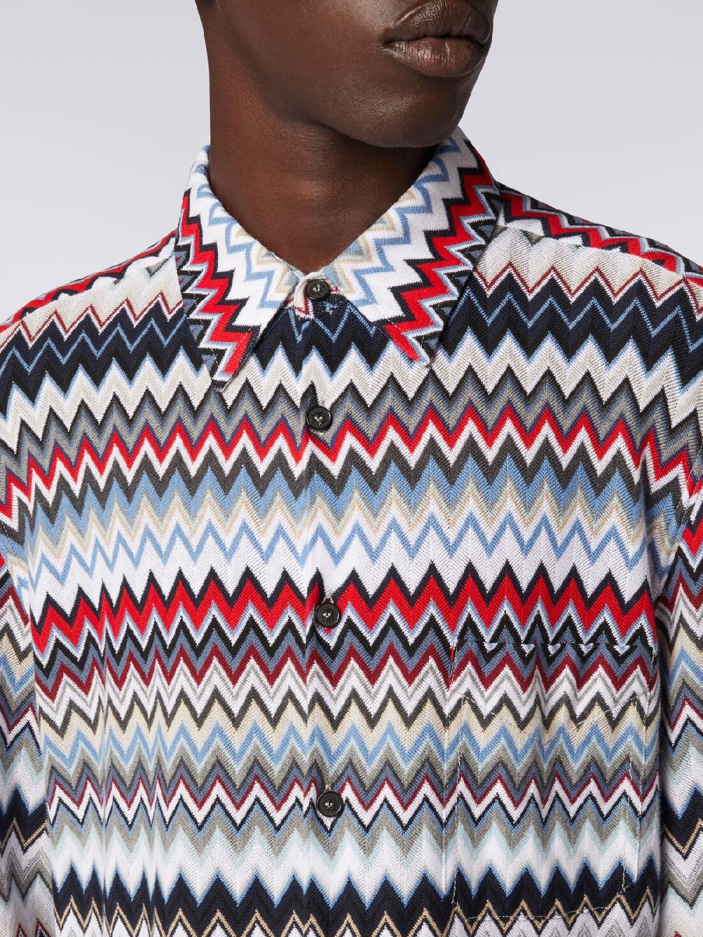 Missoni Camicia a maniche lunghe in cotone zig zag Promozione Limitata