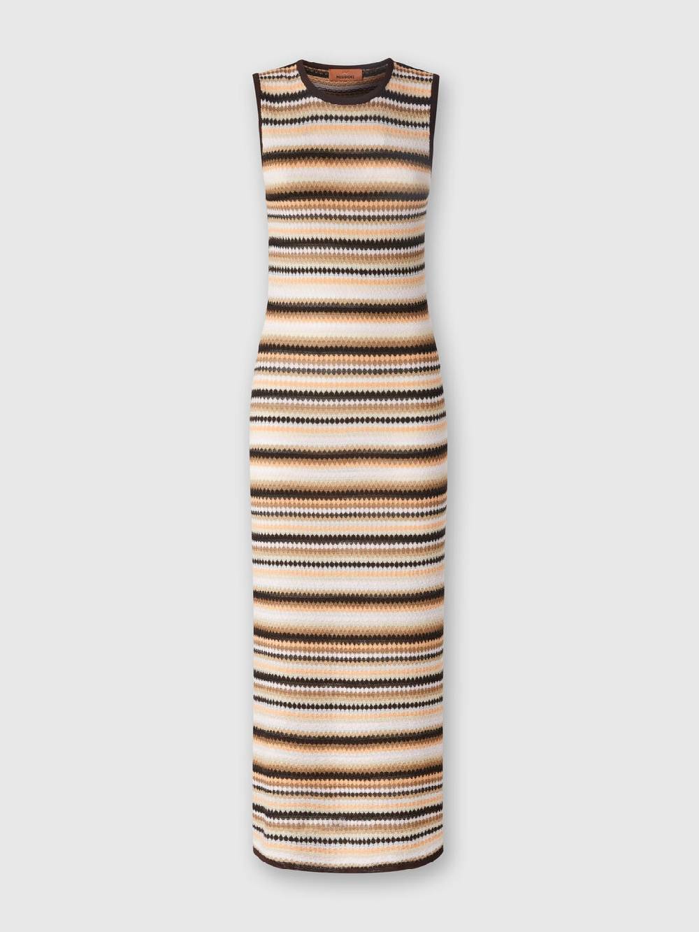 Missoni Abito midi senza maniche in lana e viscosa a righe Shopping Online