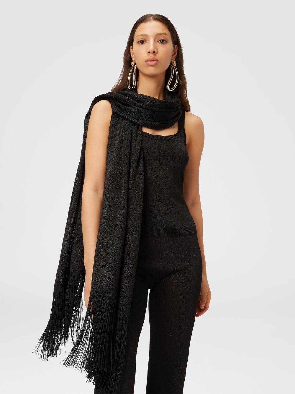 Missoni Stola in maglia di viscosa e nylon con frange Sconto