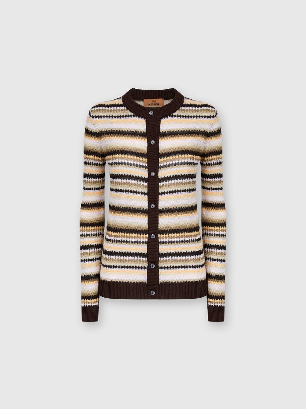 Missoni Cardigan in cotone e viscosa a righe con profili a contrasto Outlet