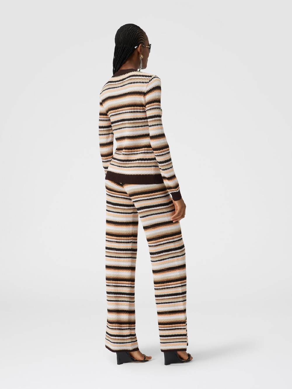 Missoni Cardigan in cotone e viscosa a righe con profili a contrasto Outlet