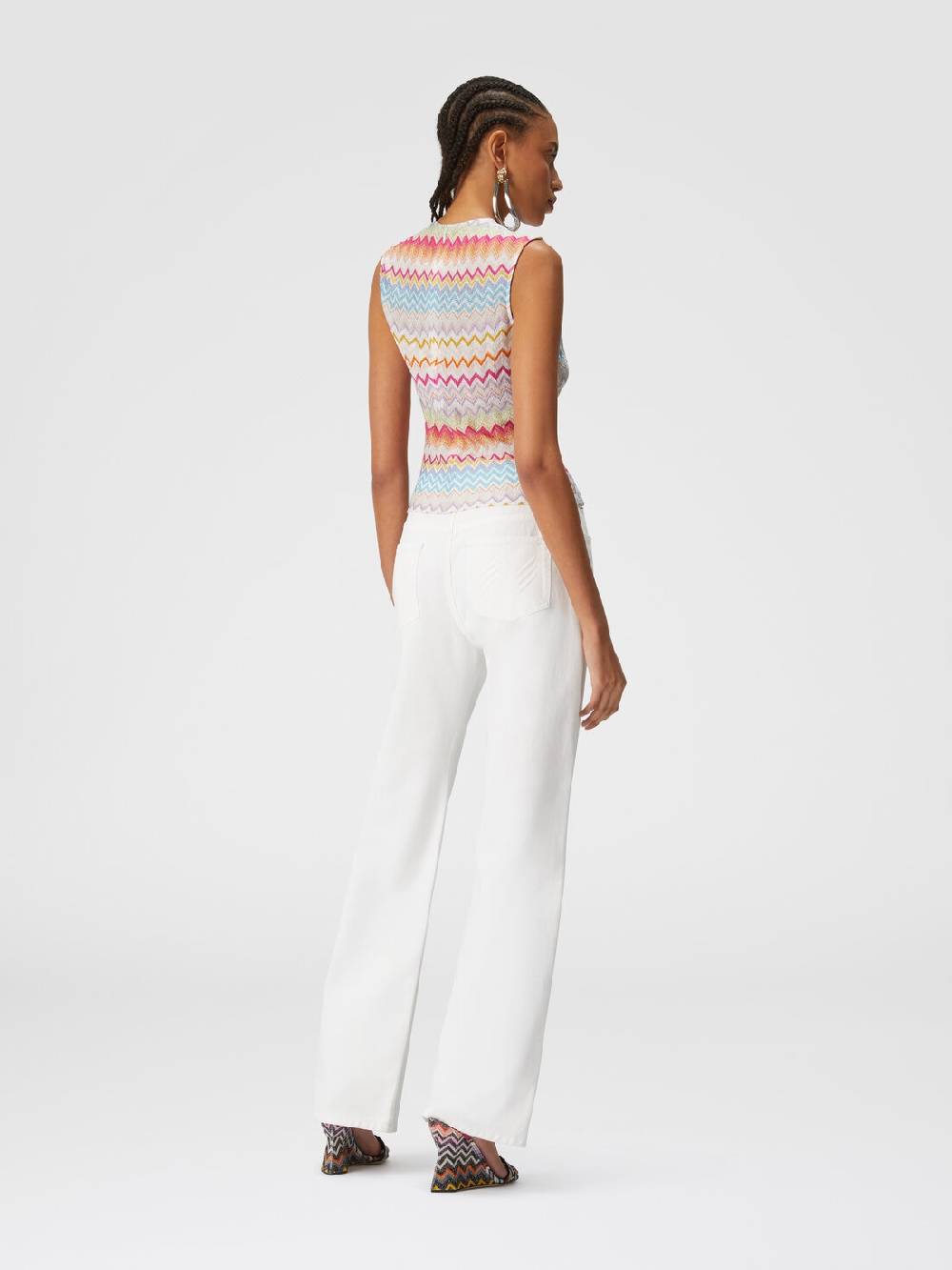 Missoni Top in viscosa zig zag lamé con arricciature Offerte