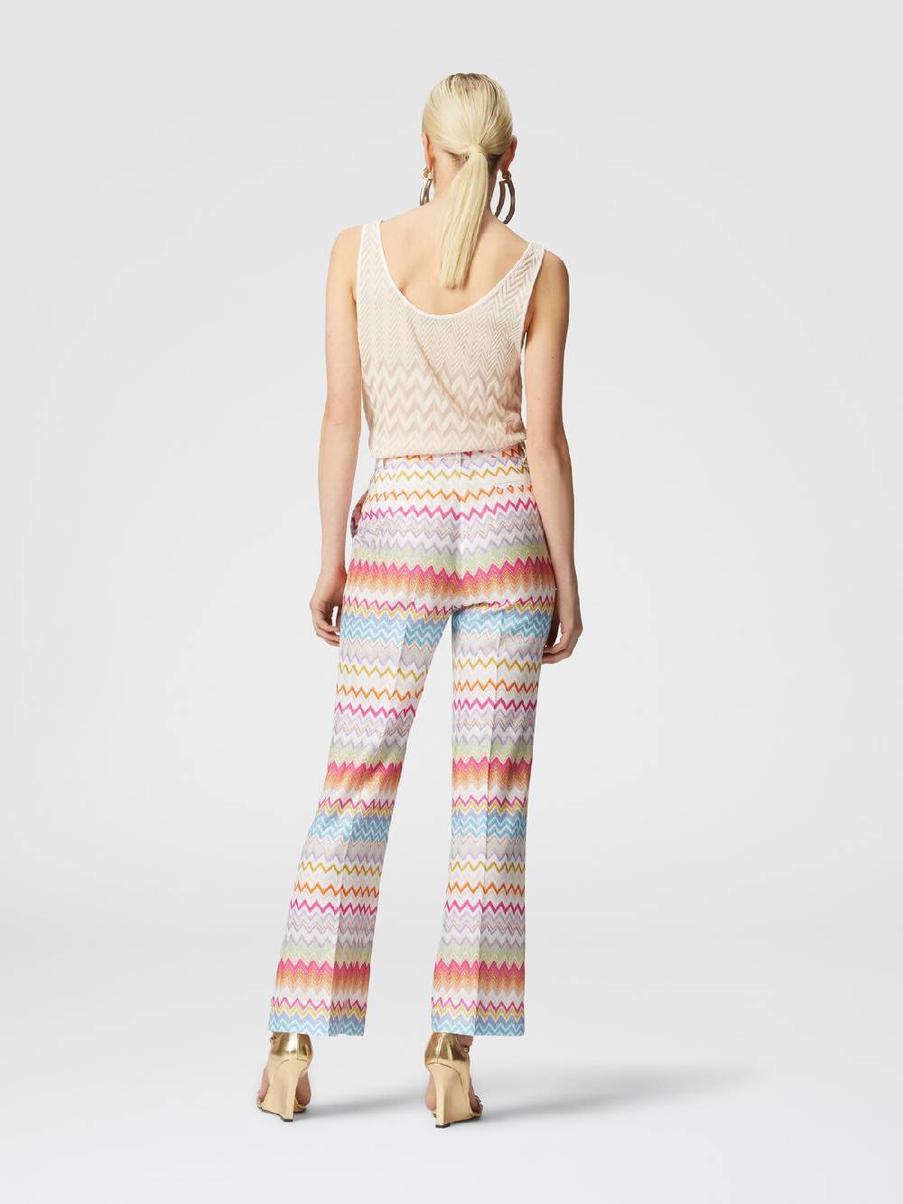 Missoni Pantaloni capri in maglia chevron lamé con paillettes Hotsell