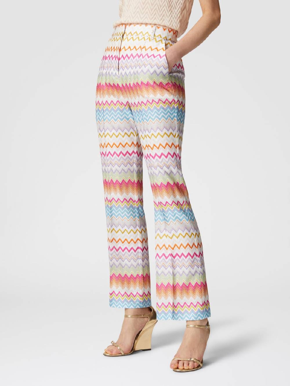 Missoni Pantaloni capri in maglia chevron lamé con paillettes Hotsell