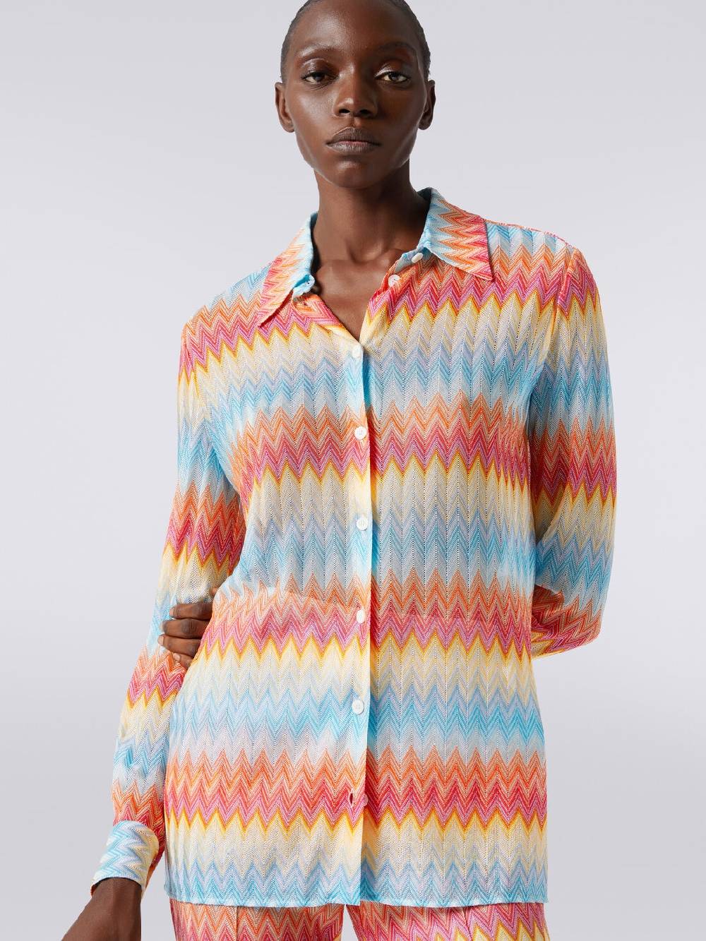 Missoni Camicia in maglia di viscosa chevron Vendita Calda