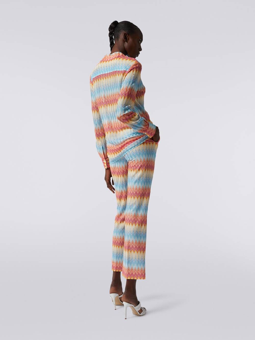 Missoni Pantaloni capri in viscosa chevron Vendita Economica