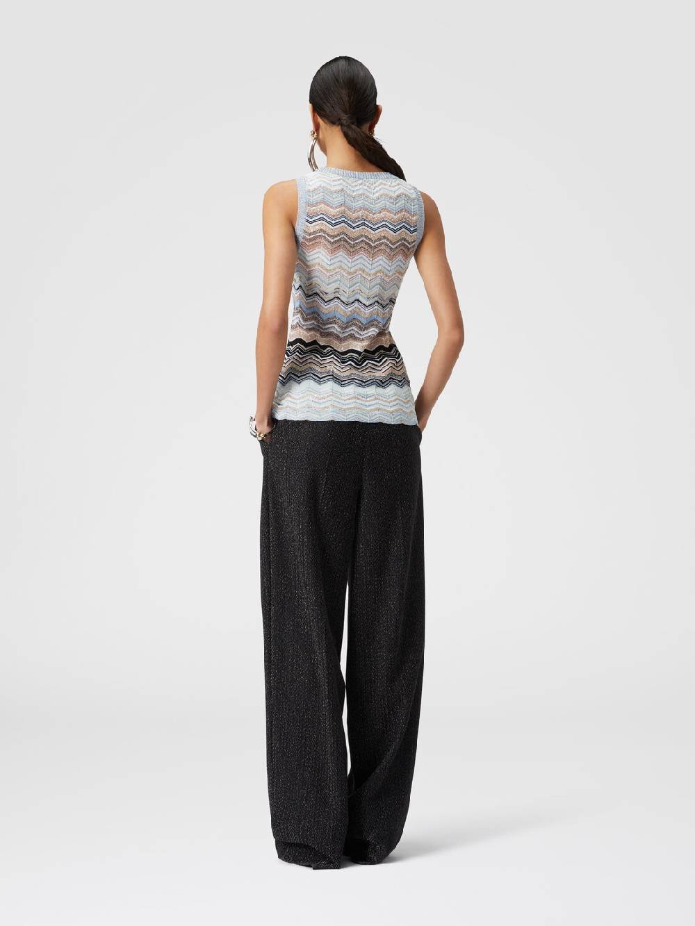 Missoni Top in maglia chevron lamé con paillettes Saldi Di Fabbrica