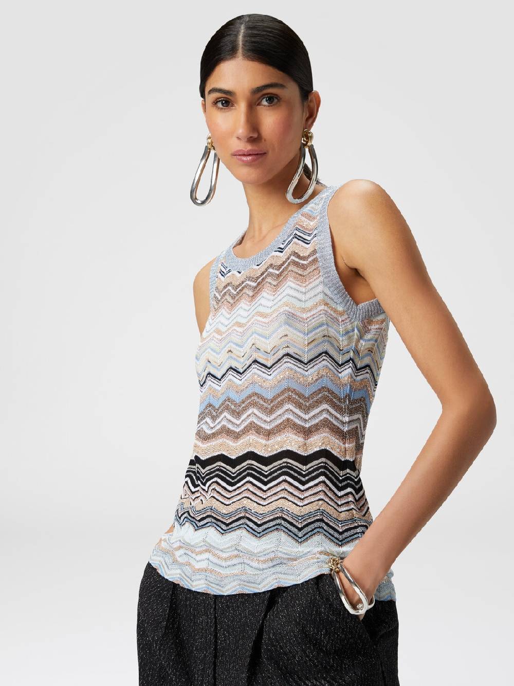 Missoni Top in maglia chevron lamé con paillettes Saldi Di Fabbrica