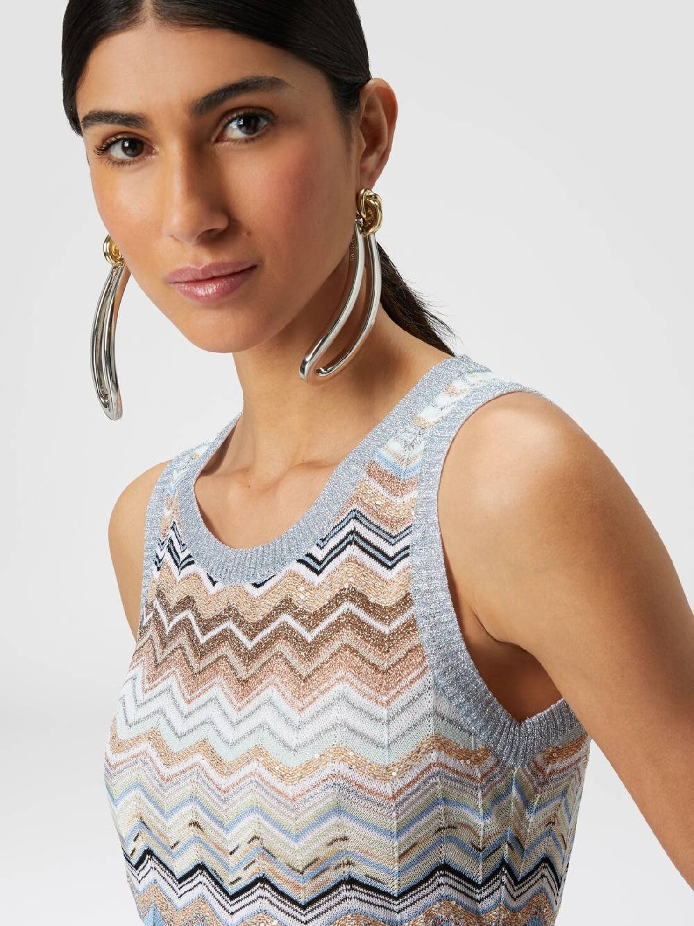 Missoni Top in maglia chevron lamé con paillettes Saldi Di Fabbrica