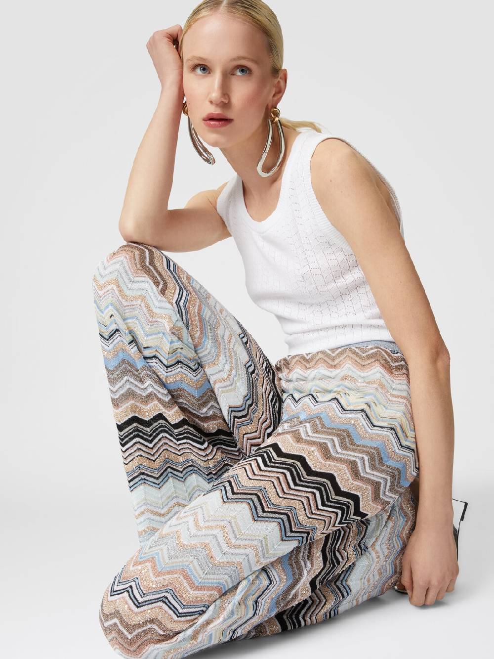 Missoni Pantaloni in maglia chevron lamé con paillettes I Più Venduti