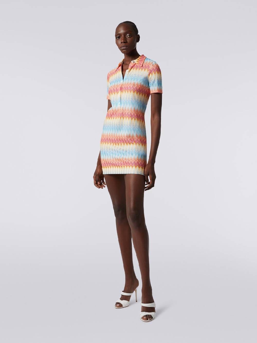 Missoni Mini-abito modello polo in viscosa zig zag Negozio