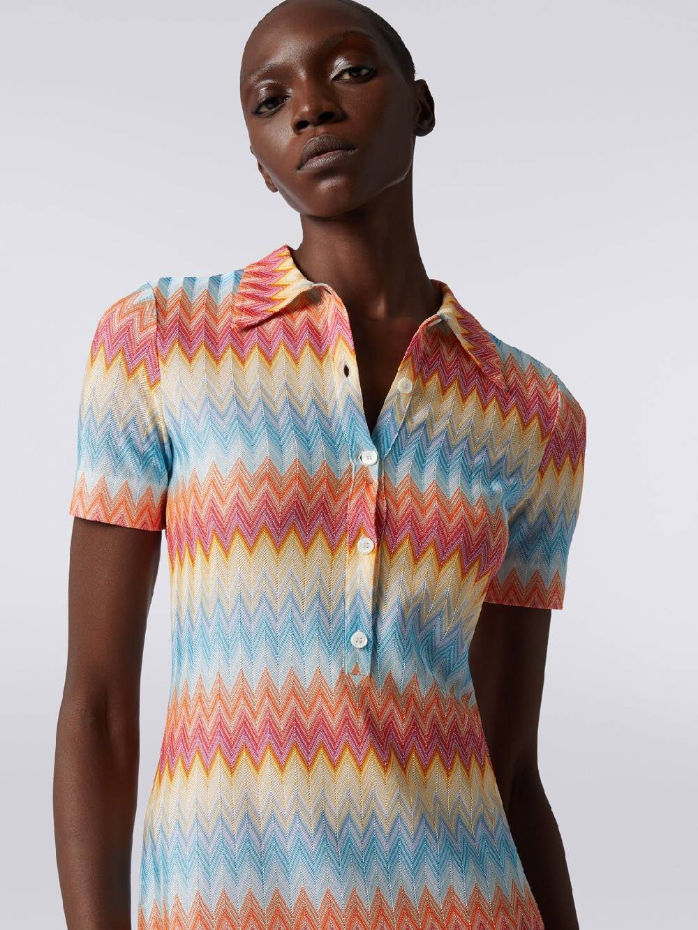 Missoni Mini-abito modello polo in viscosa zig zag Negozio