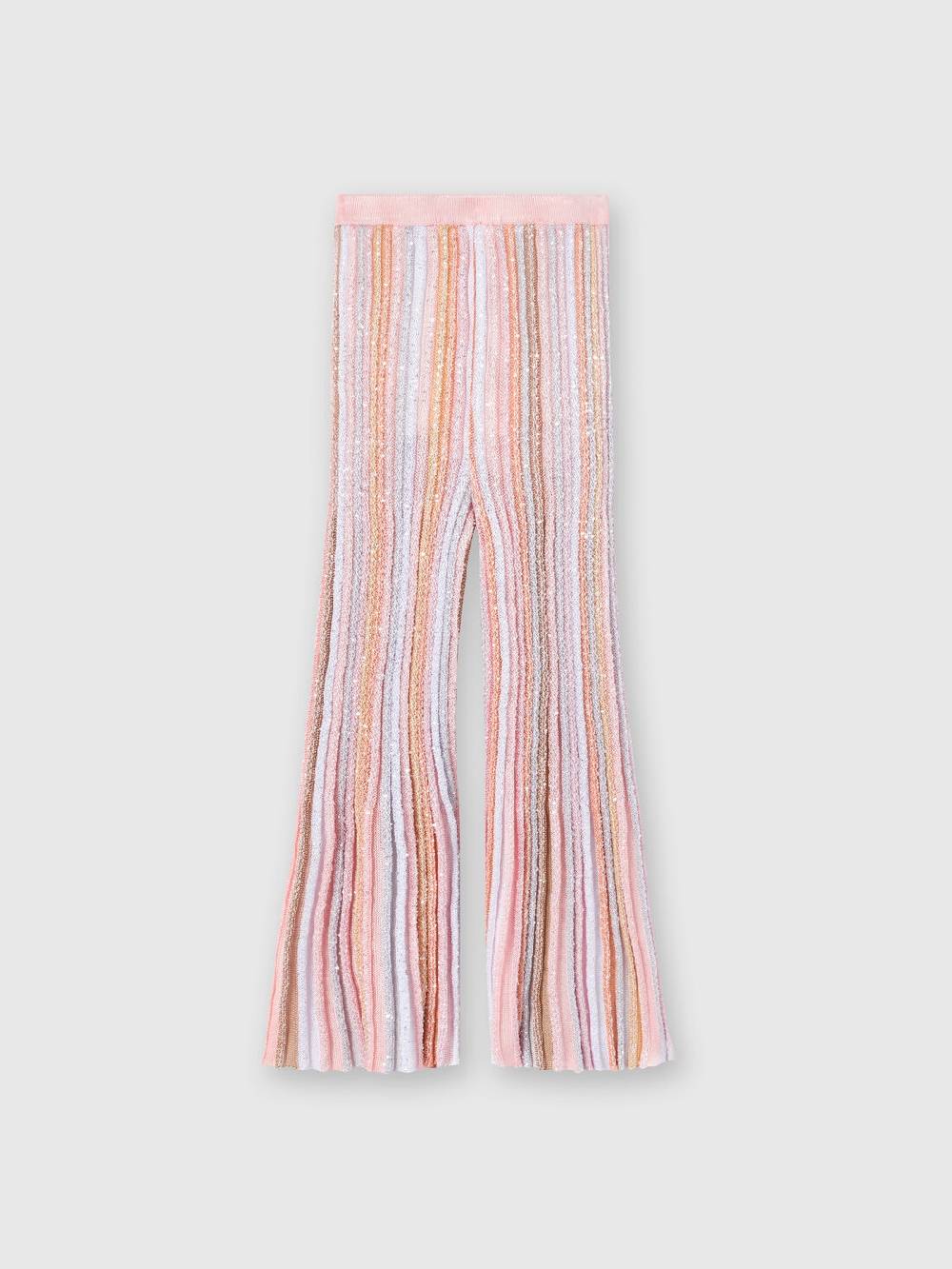Missoni Pantaloni in maglia di viscosa plissée con paillettes Vendita
