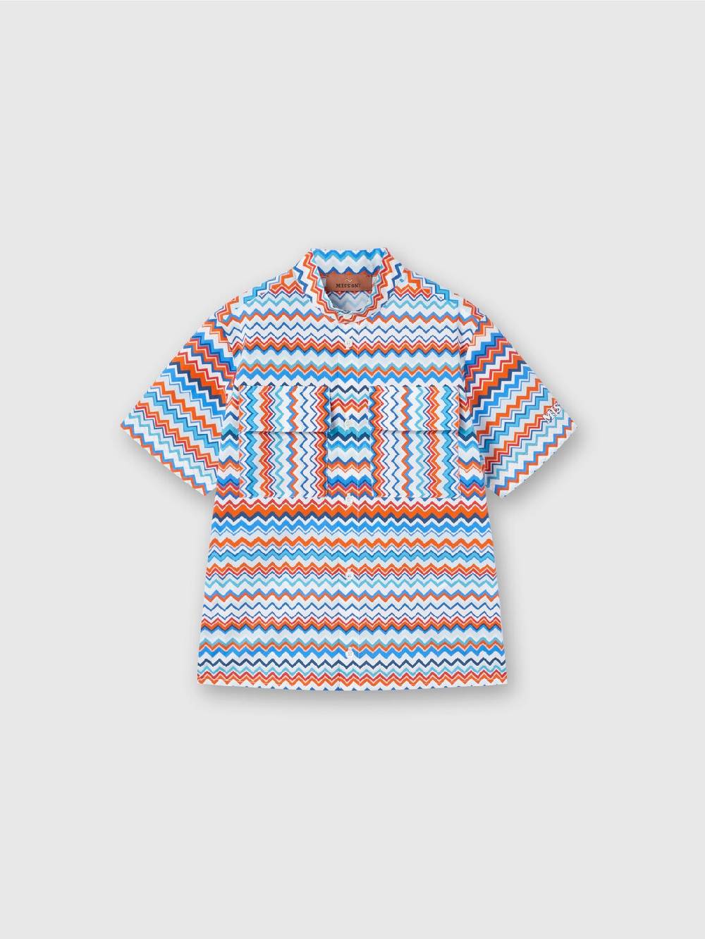 Missoni Camicia a maniche corte in cotone zig zag Pezzi Unici