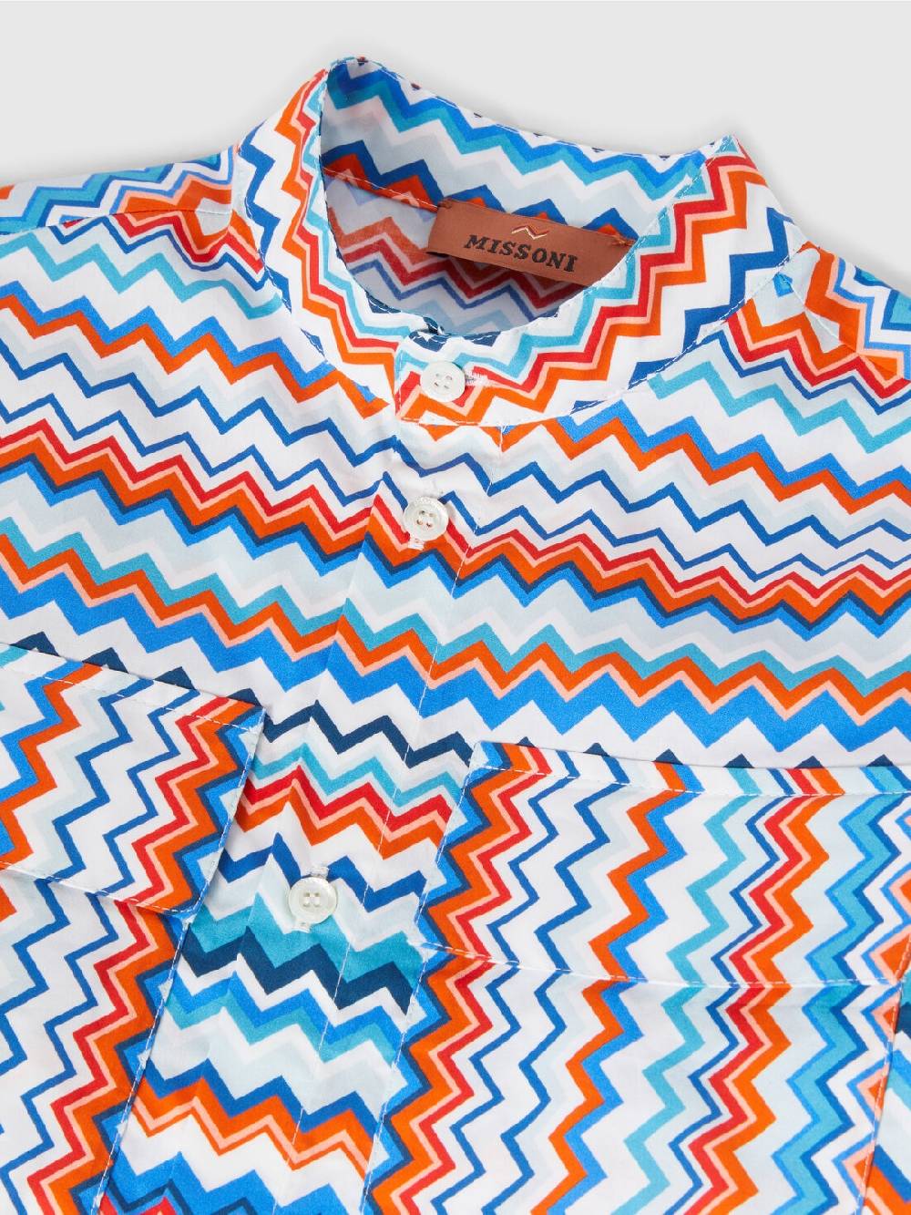 Missoni Camicia a maniche corte in cotone zig zag Pezzi Unici