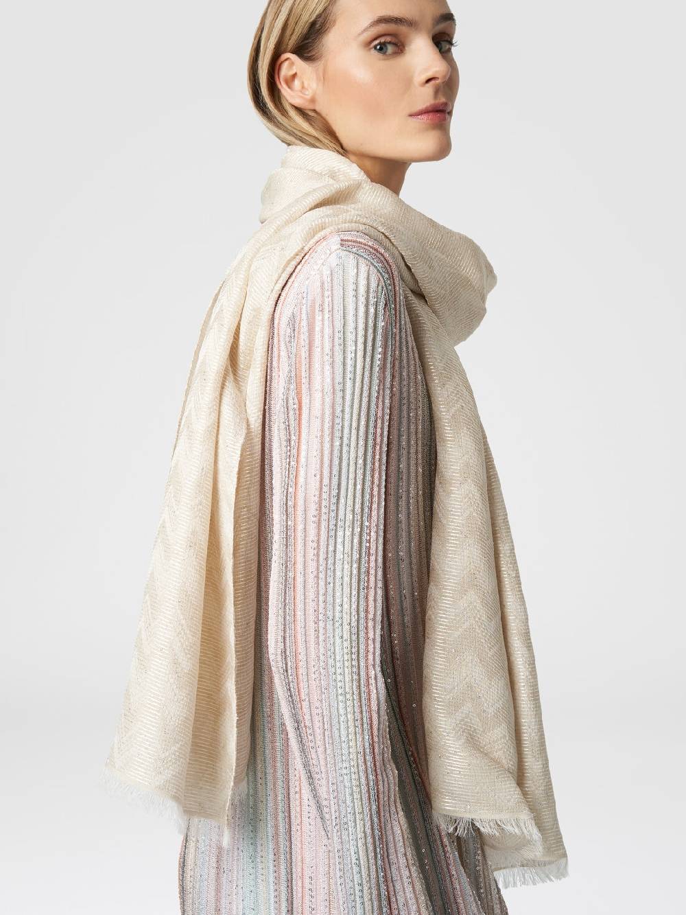 Missoni Stola in misto viscosa chevron con paillettes Shopping Online