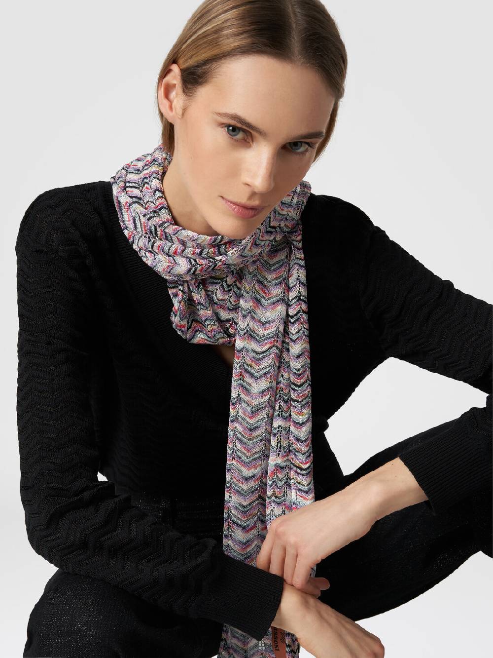 Missoni Sciarpa in viscosa e cotone zig zag Affare Del Giorno