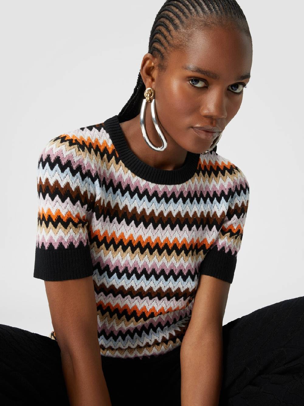 Missoni Pullover girocollo a maniche corte in lana zig zag Convenienza