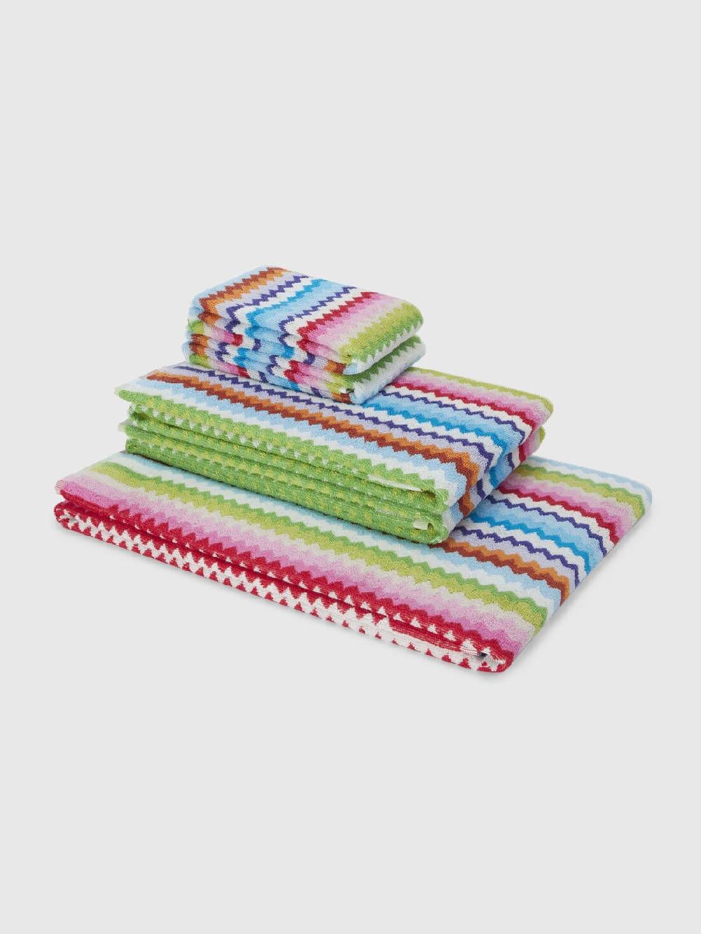 Missoni Set 5 pezzi di asciugamani da bagno Riverbero in spugna di cotone zig zag Fino al 65% di sconto