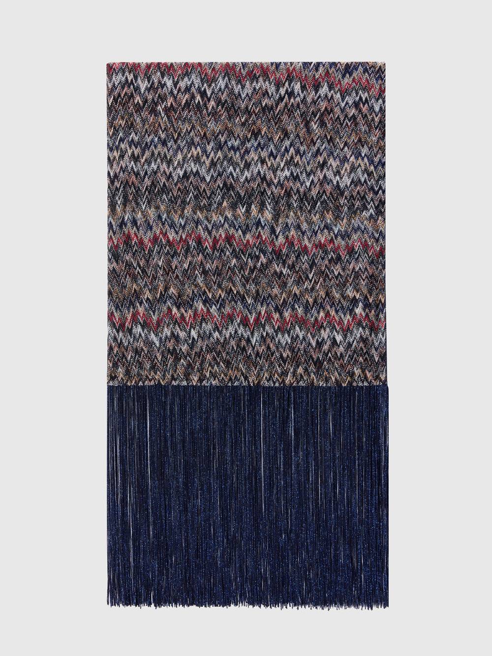 Missoni Stola in viscosa lamé chevron con frange Vendita Calda