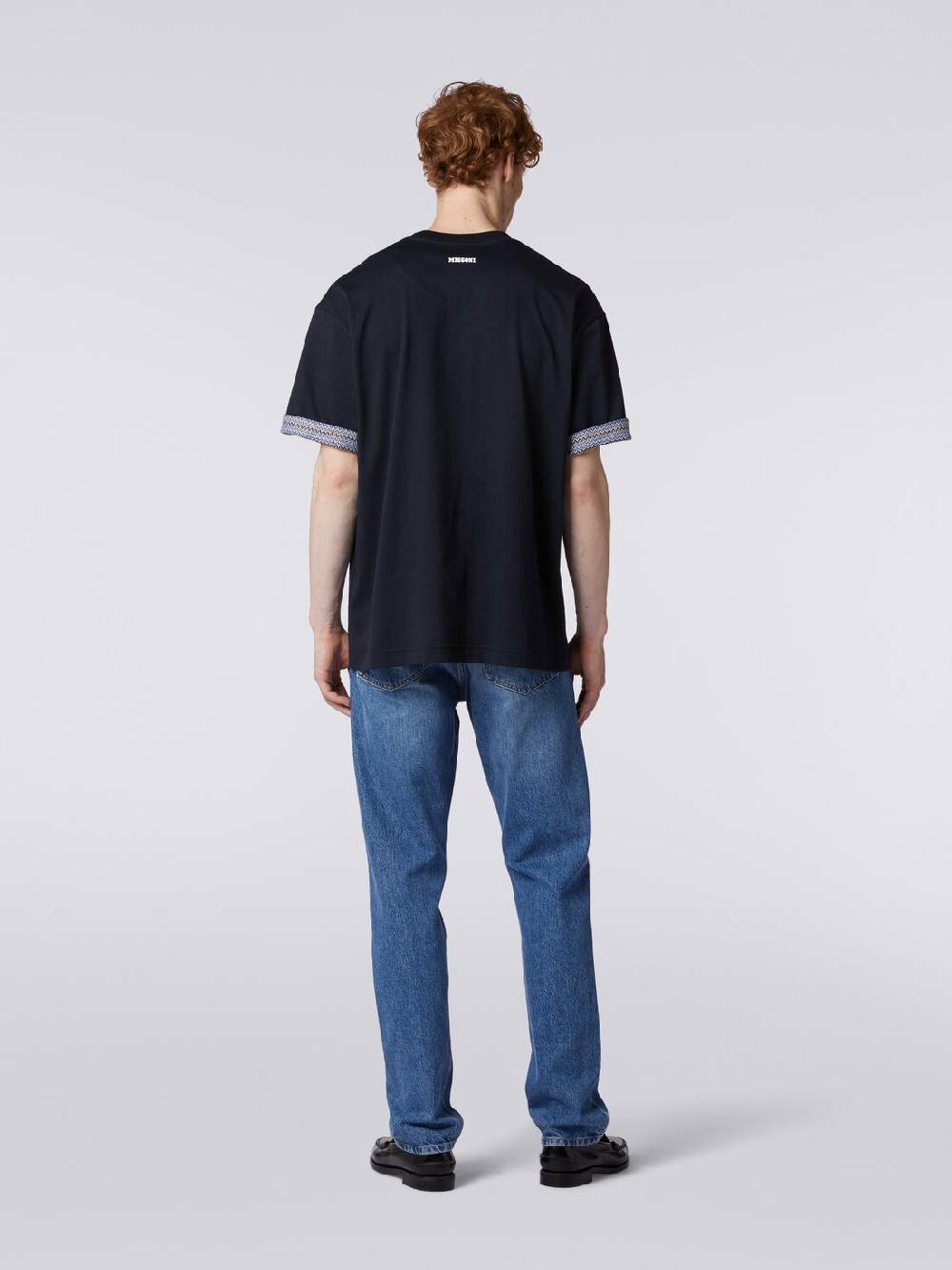 Missoni T-shirt girocollo in cotone con risvolti chevron Promozione