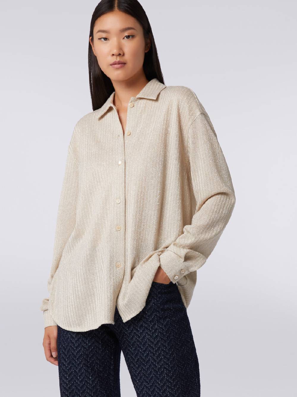 Missoni Camicia oversize in cotone e viscosa lamé Qualità Garantita