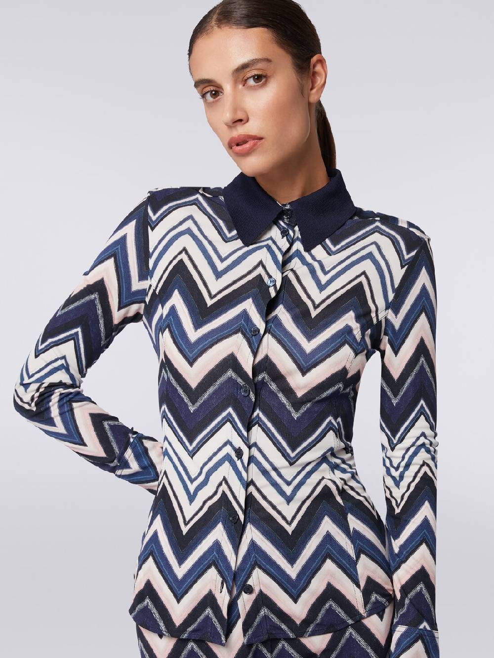 Missoni Camicia in viscosa con stampa zig zag Promozione Limitata