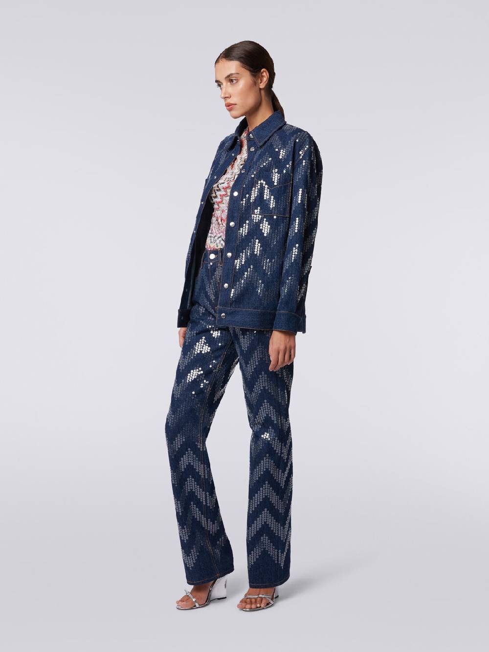 Missoni Overshirt in denim con applicazione di paillettes Convenienza