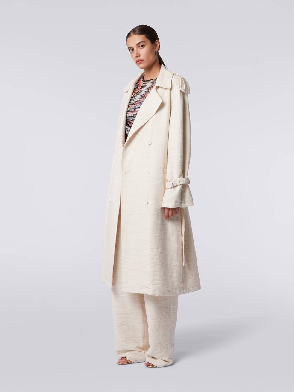 Missoni Trench in canvas di cotone jacquard fimmato Novità