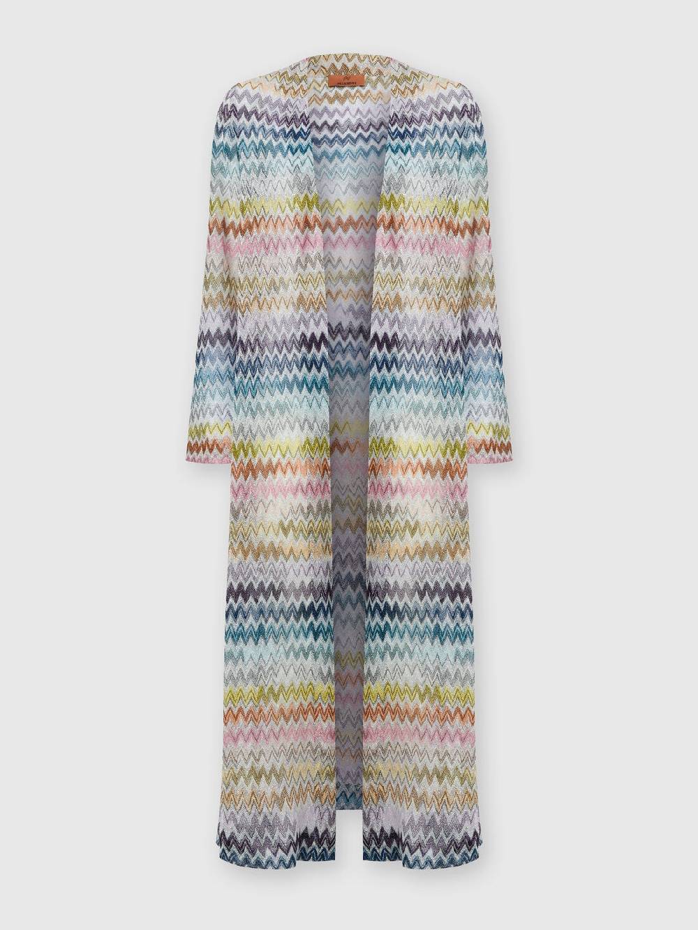 Missoni Cardigan lungo in misto viscosa zig zag lamé Outlet