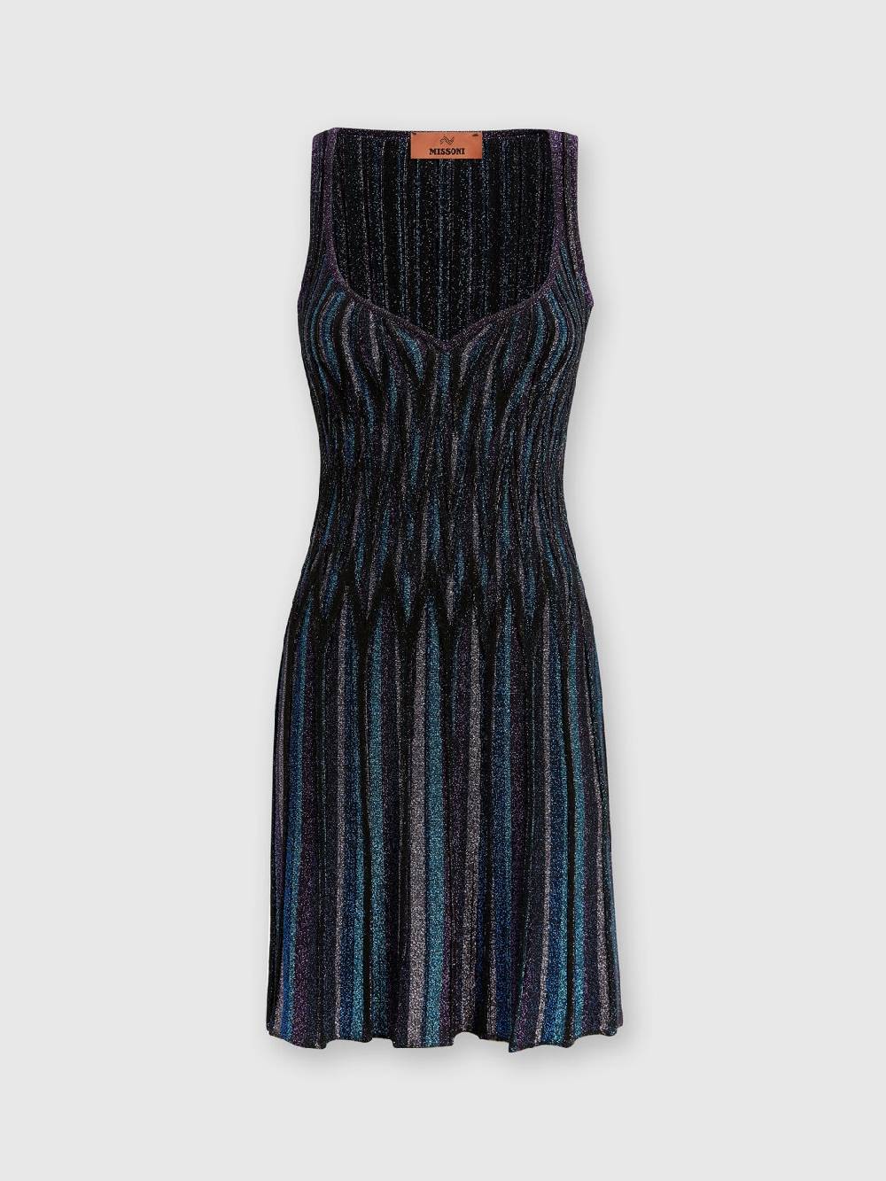 Missoni Mini-abito motivo diamante lamé con scollatura a cuore In Vendita