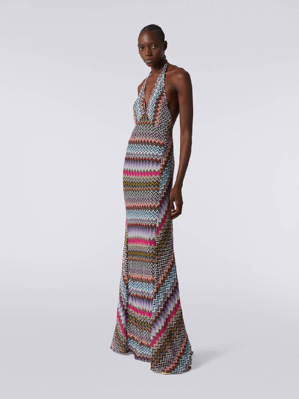 Missoni Abito lungo in viscosa zig zag con lurex Vendita Calda