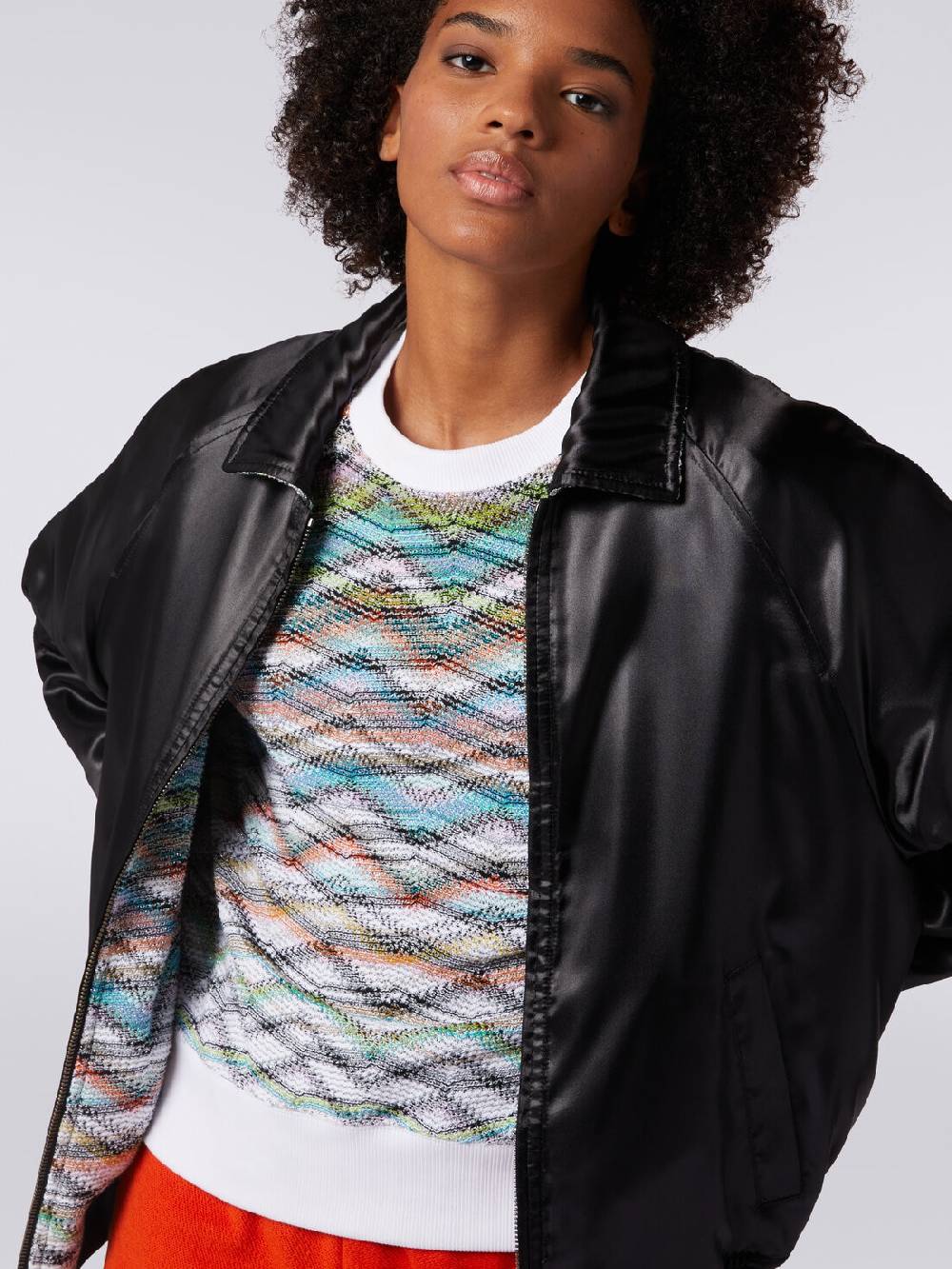 Missoni Bomber reversibile in raso e in maglia con lurex Saldi Di Fabbrica