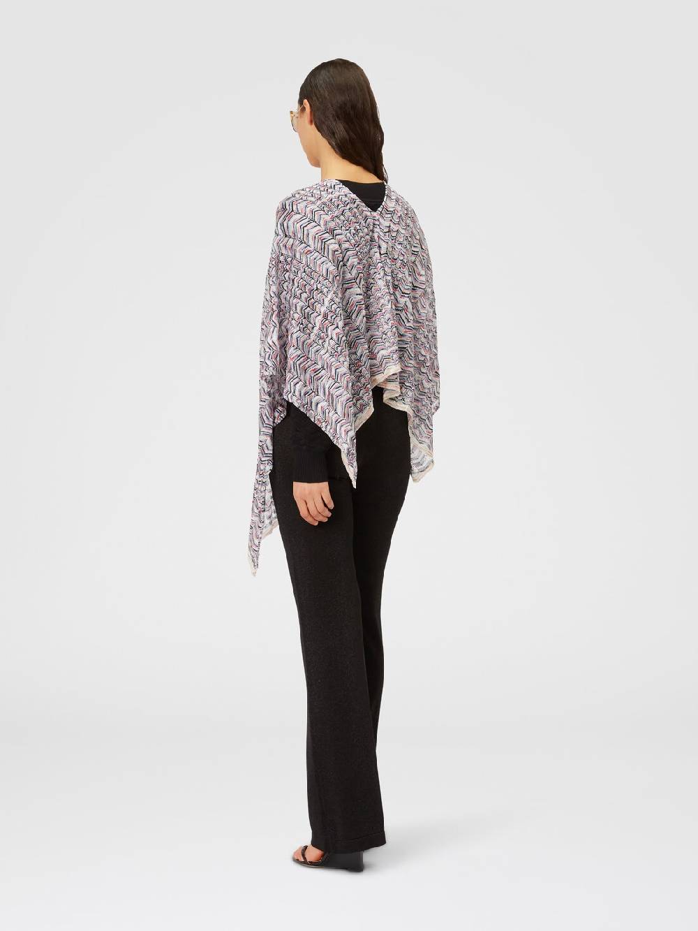 Missoni Poncho in maglia di viscosa e cotone chevron Vendite Flash