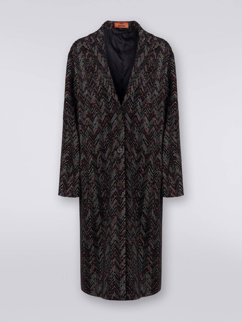Missoni Cappotto monopetto in misto lana zig zag Negozio