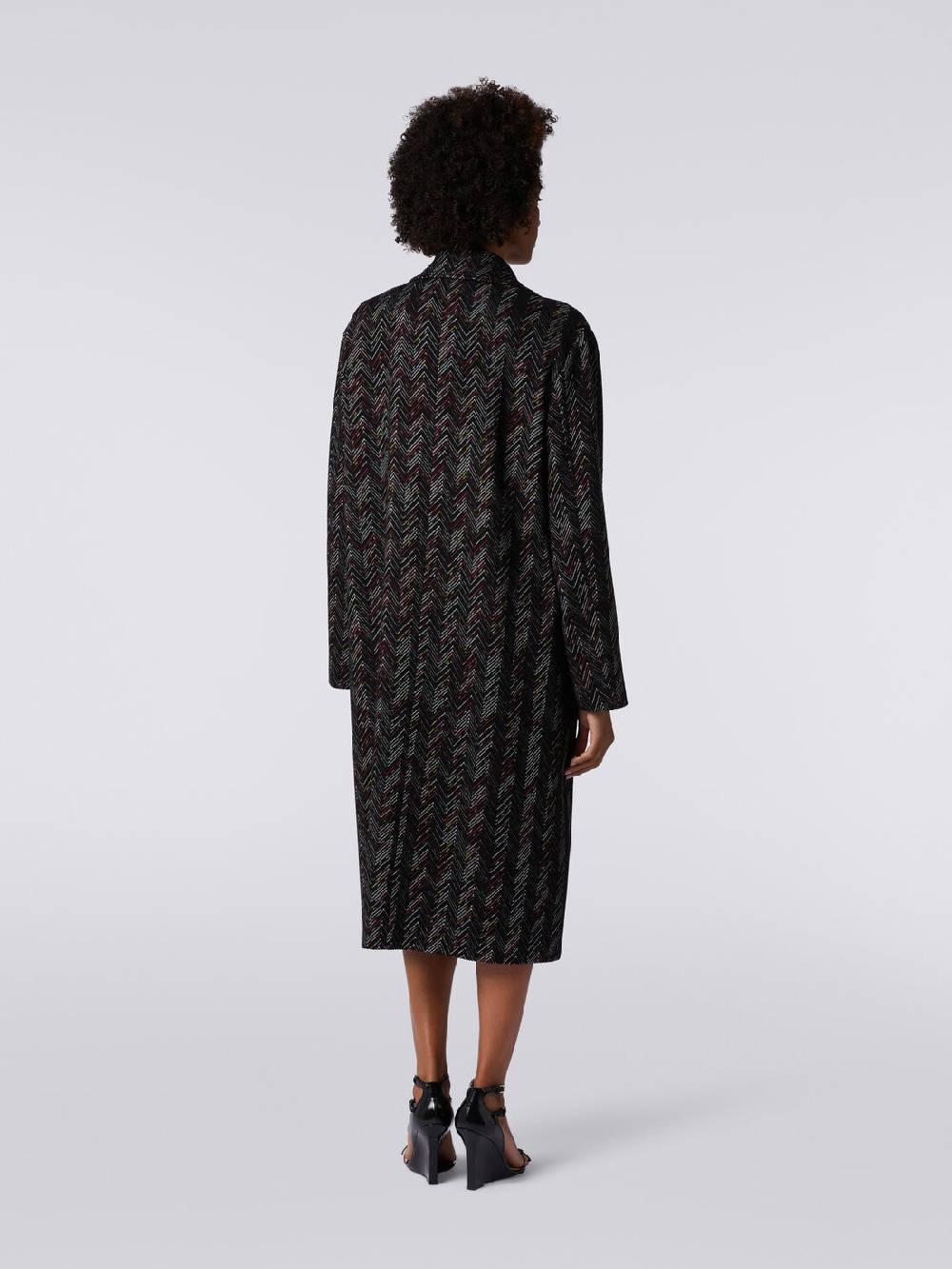 Missoni Cappotto monopetto in misto lana zig zag Negozio