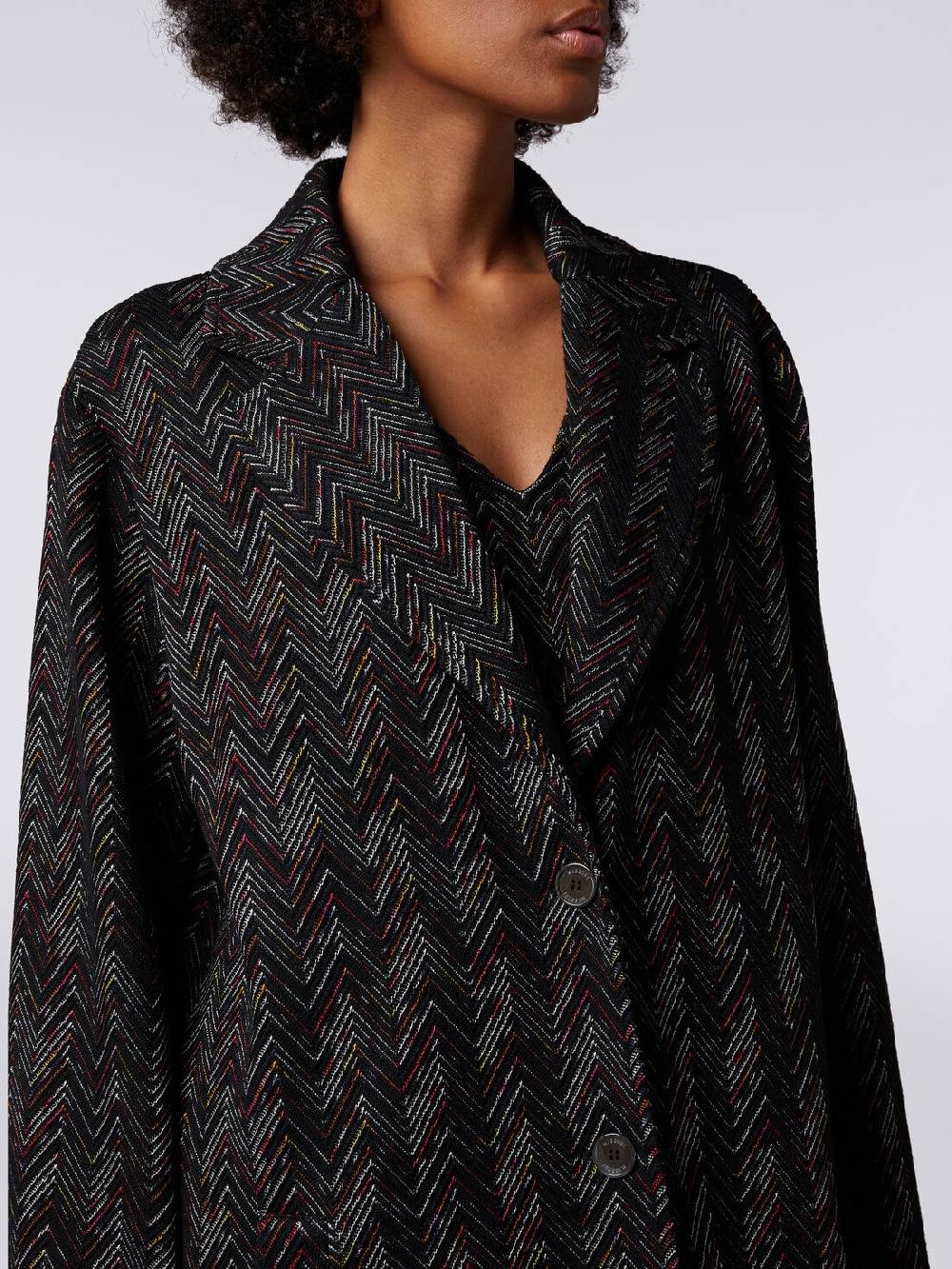 Missoni Cappotto monopetto in misto lana zig zag Negozio