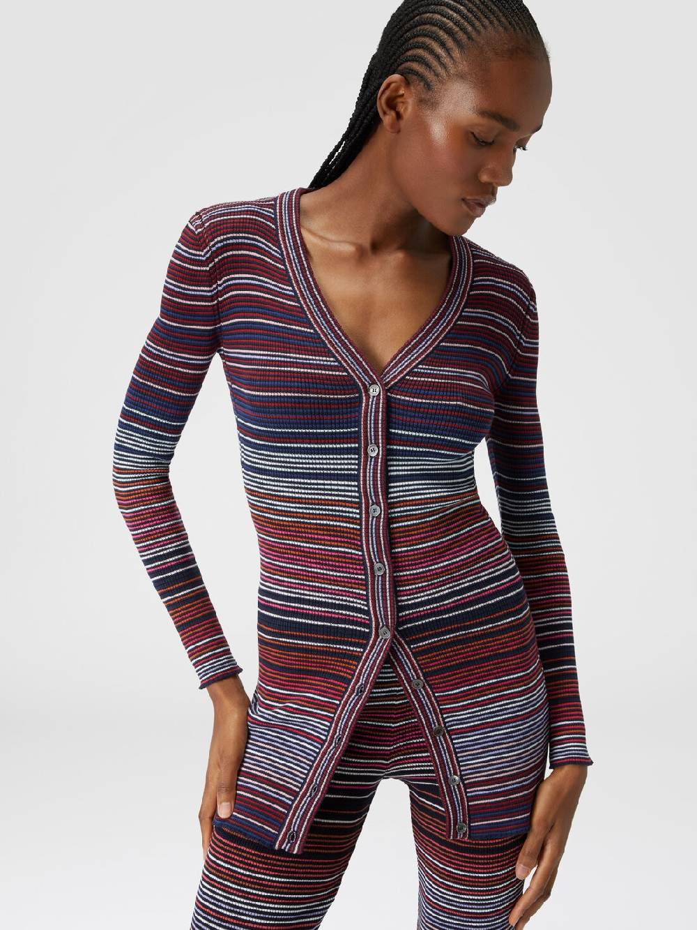 Missoni Cardigan in cotone e viscosa a righe Nuova