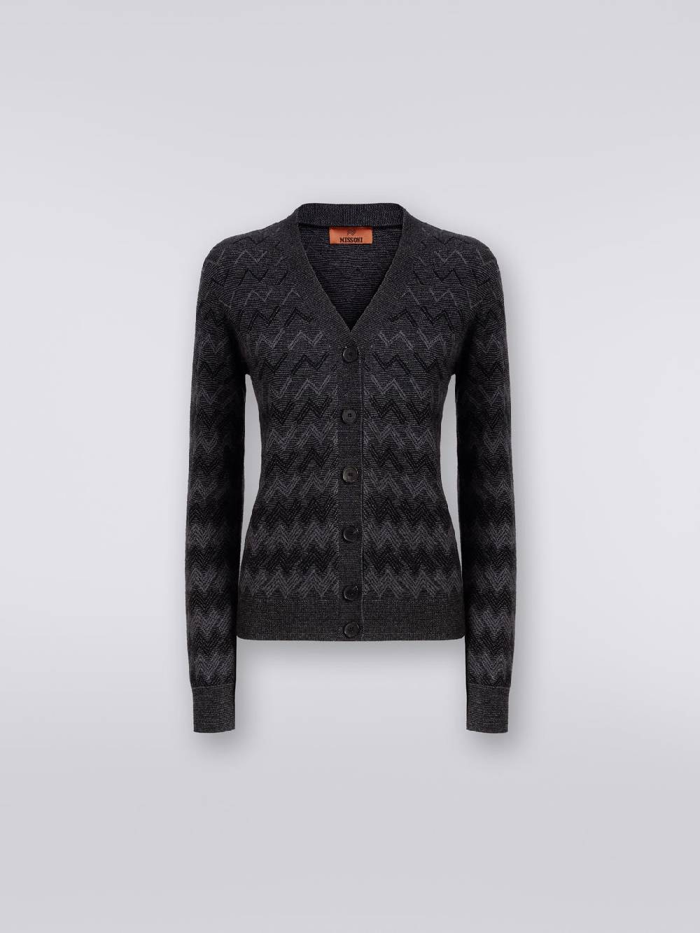 Missoni Cardigan con scollo a V in cachemire con zig zag Moda