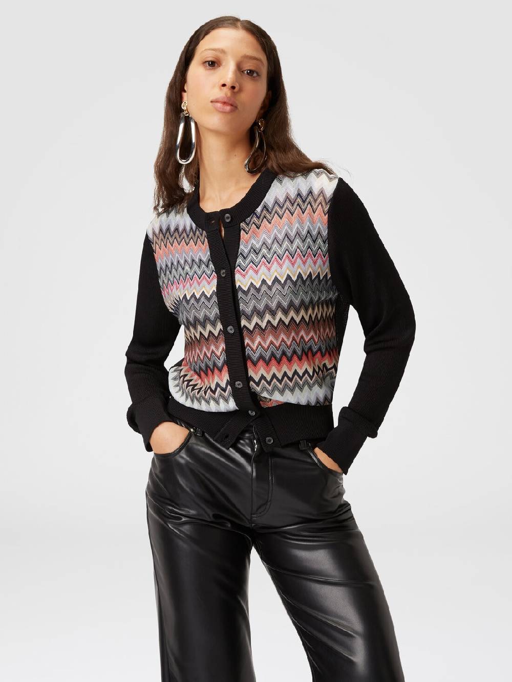 Missoni Cardigan corto in viscosa chevron 2025