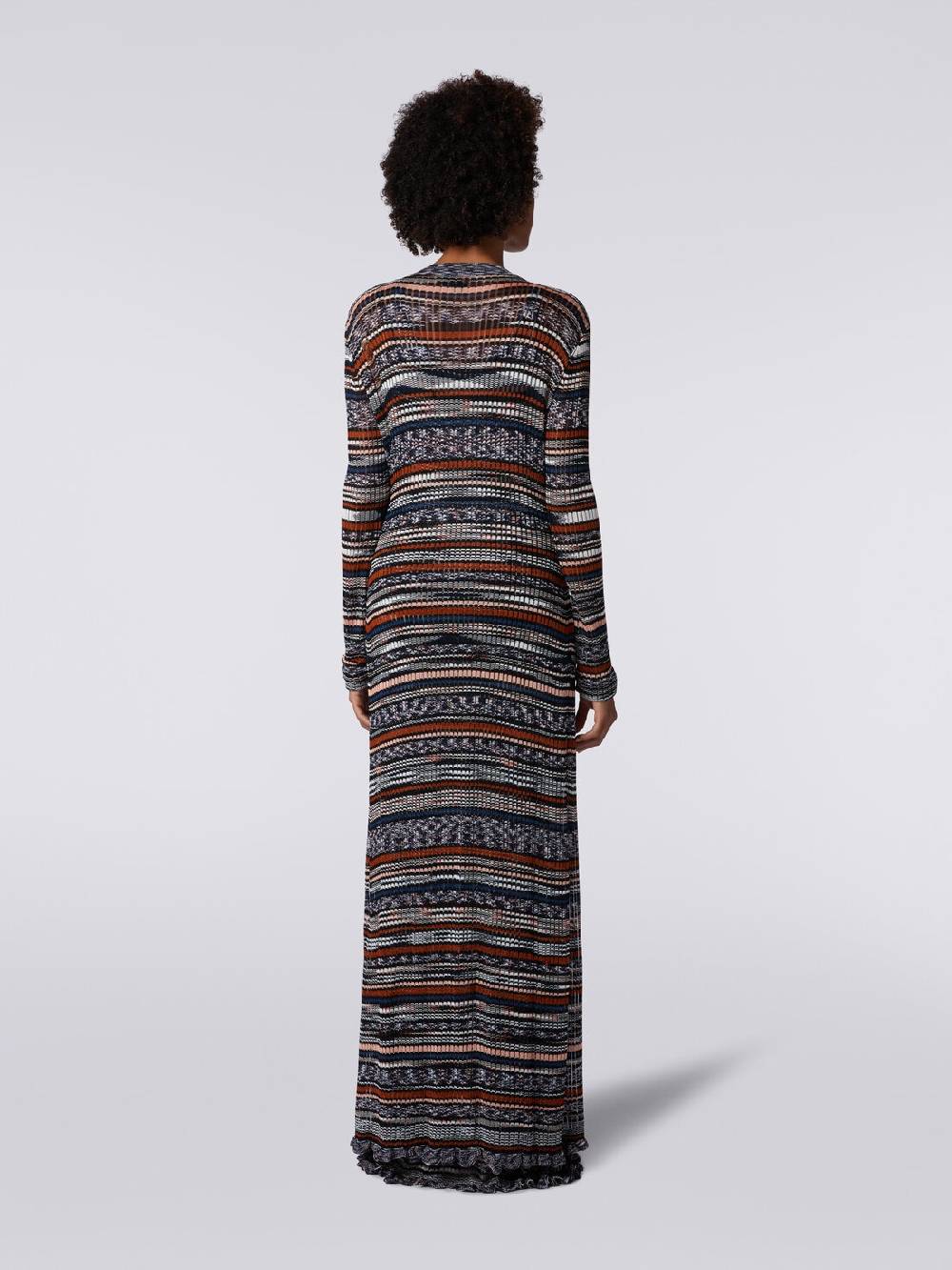 Missoni Cardigan lungo a costine in viscosa fiammata Italy