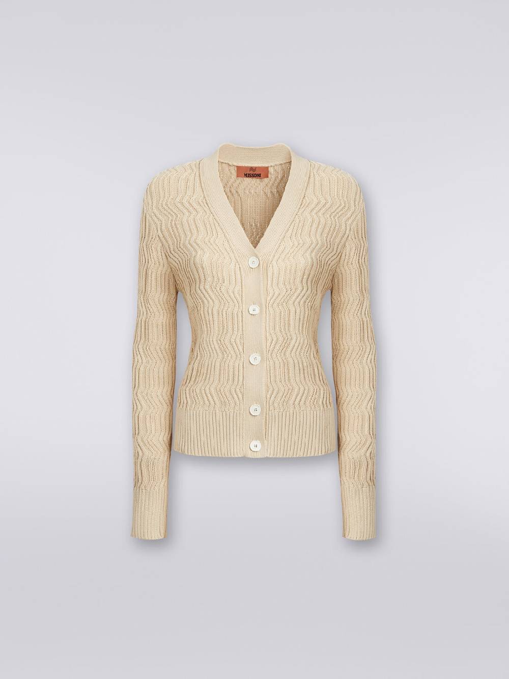 Missoni Cardigan in cotone con nervature verticali a rilievo Nuova