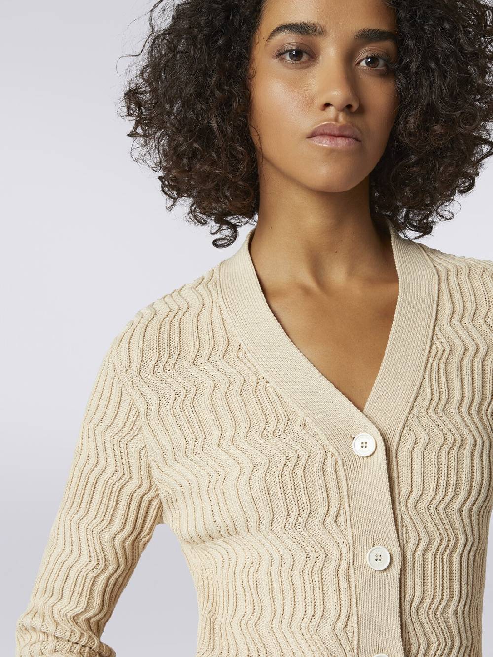 Missoni Cardigan in cotone con nervature verticali a rilievo Nuova