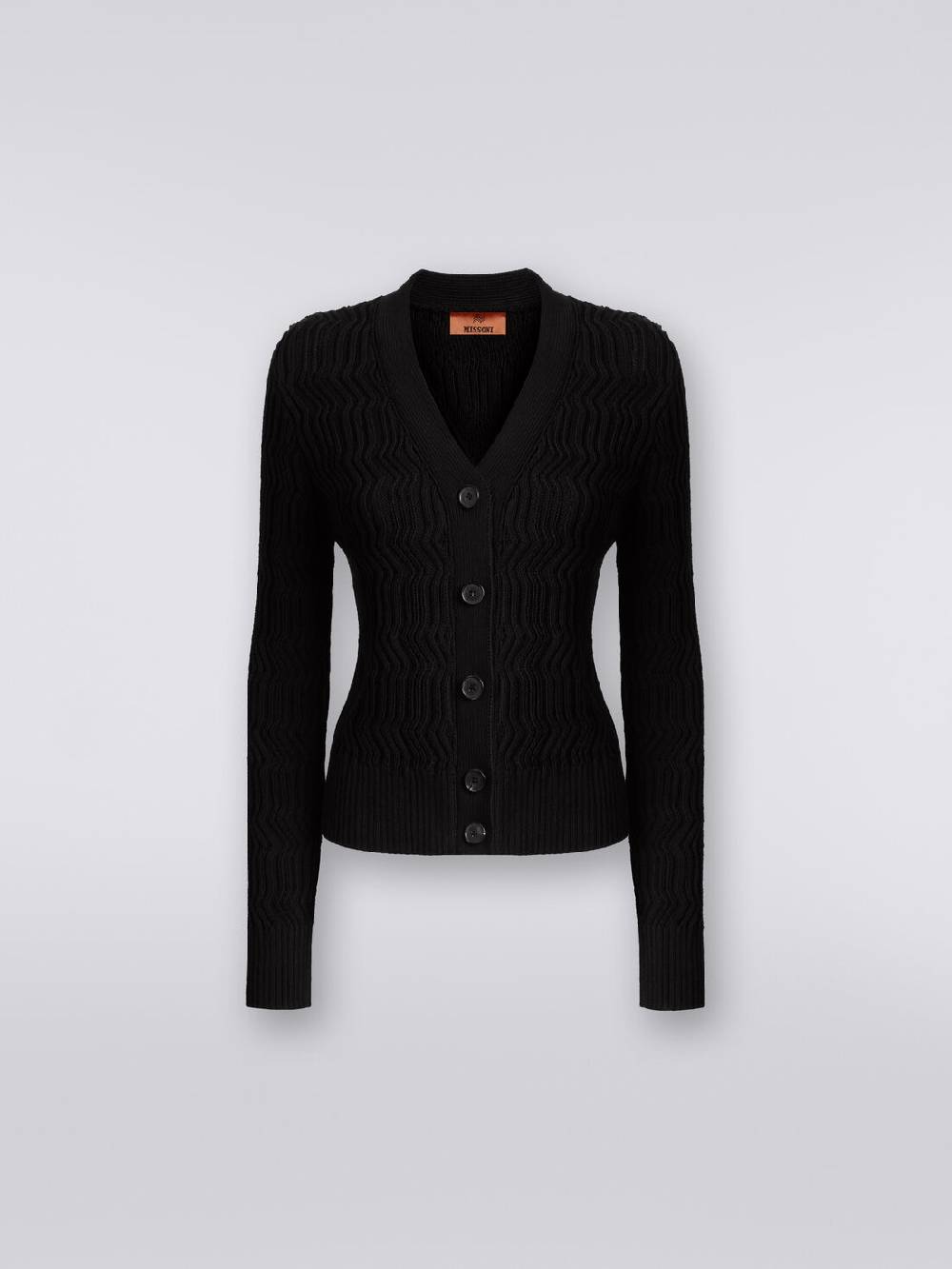 Missoni Cardigan in cotone con nervature verticali a rilievo In Linea
