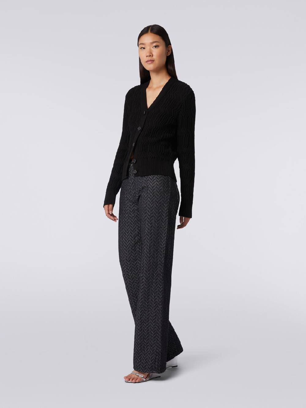 Missoni Cardigan in cotone con nervature verticali a rilievo In Linea