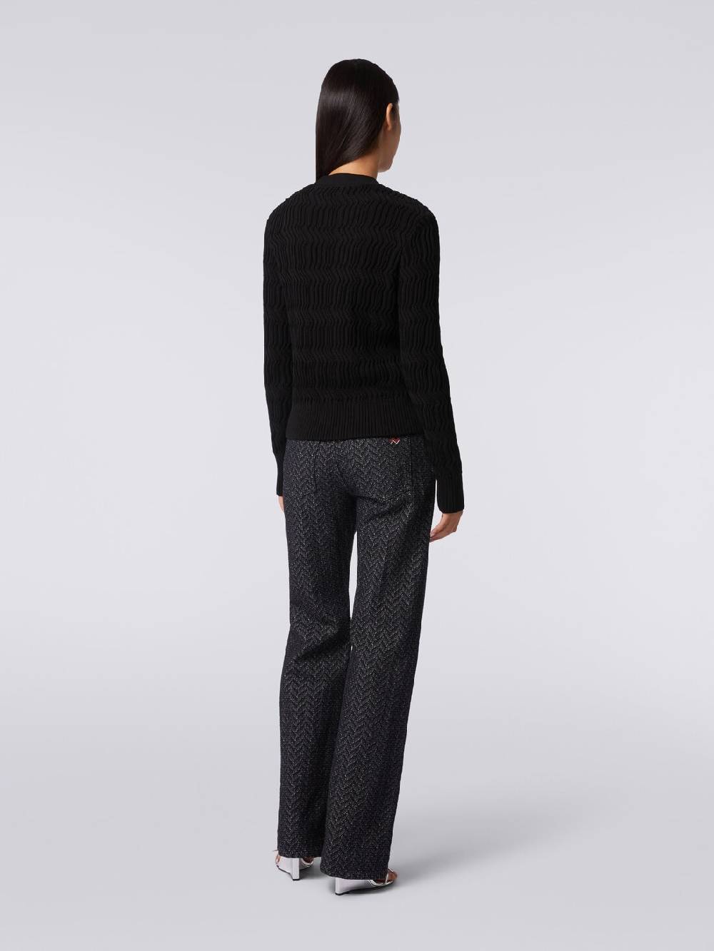 Missoni Cardigan in cotone con nervature verticali a rilievo In Linea