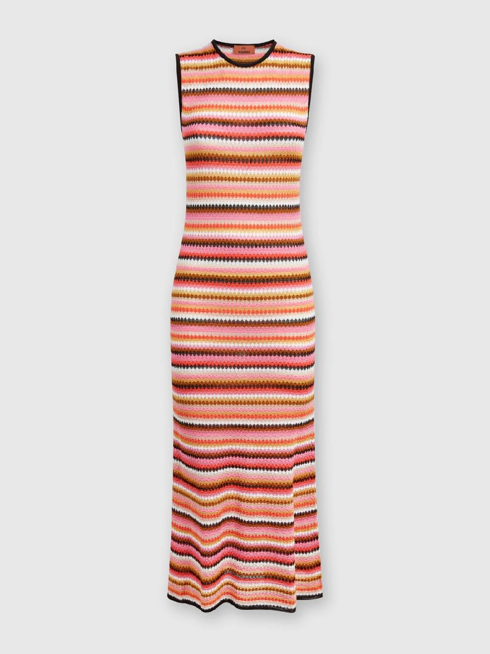 Missoni Abito midi senza maniche in lana e viscosa a righe Vendita